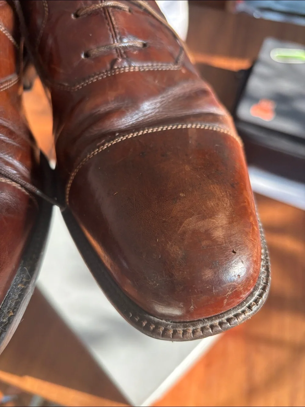 Johnston & Murphy Men's Brown Leather Lace-Up Boots